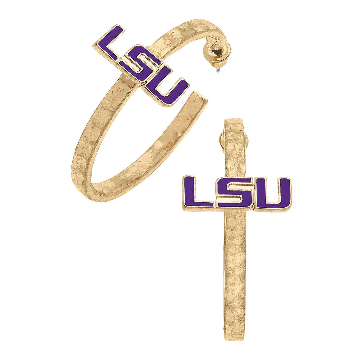 Lsu Tigers Enamel Logo Hoop Earrings