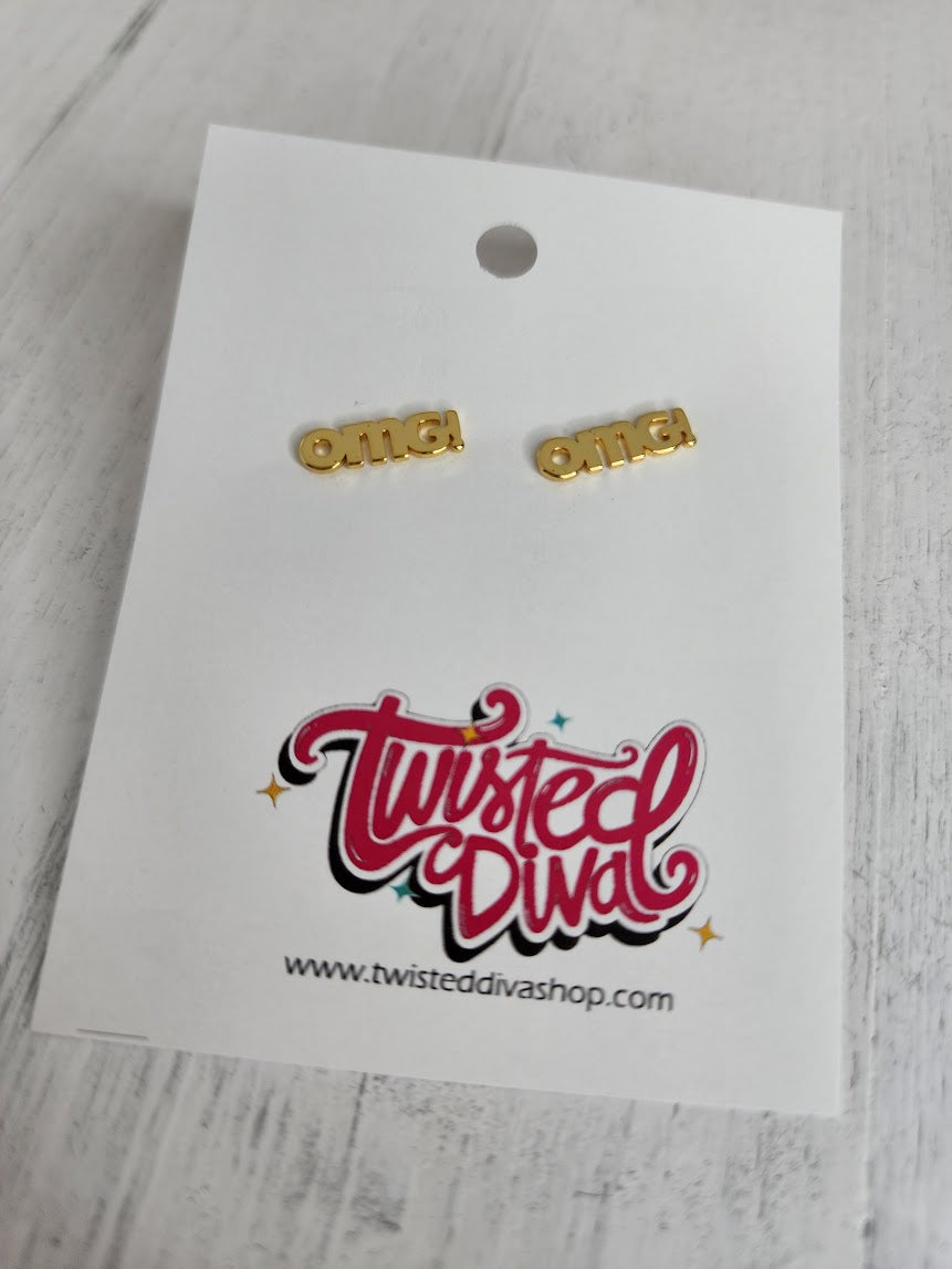 OMG! Gold Dipped Stud Earrings