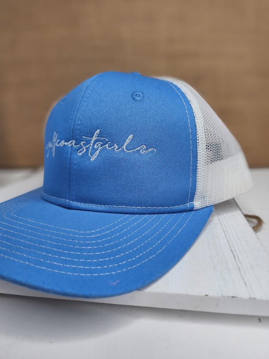 Gulf Coast Girl Trucker Hat - Light Blue/White