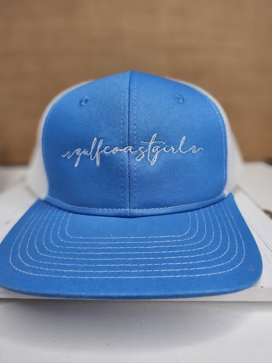 Gulf Coast Girl Trucker Hat - Light Blue/White