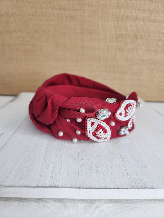 Football Maroon & White Headband
