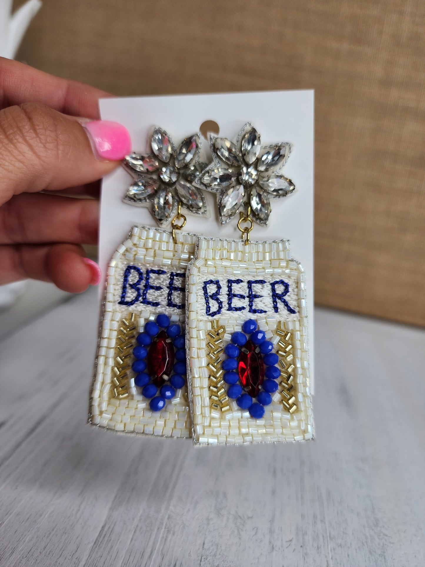 Beer Babe Beaded Earrings
