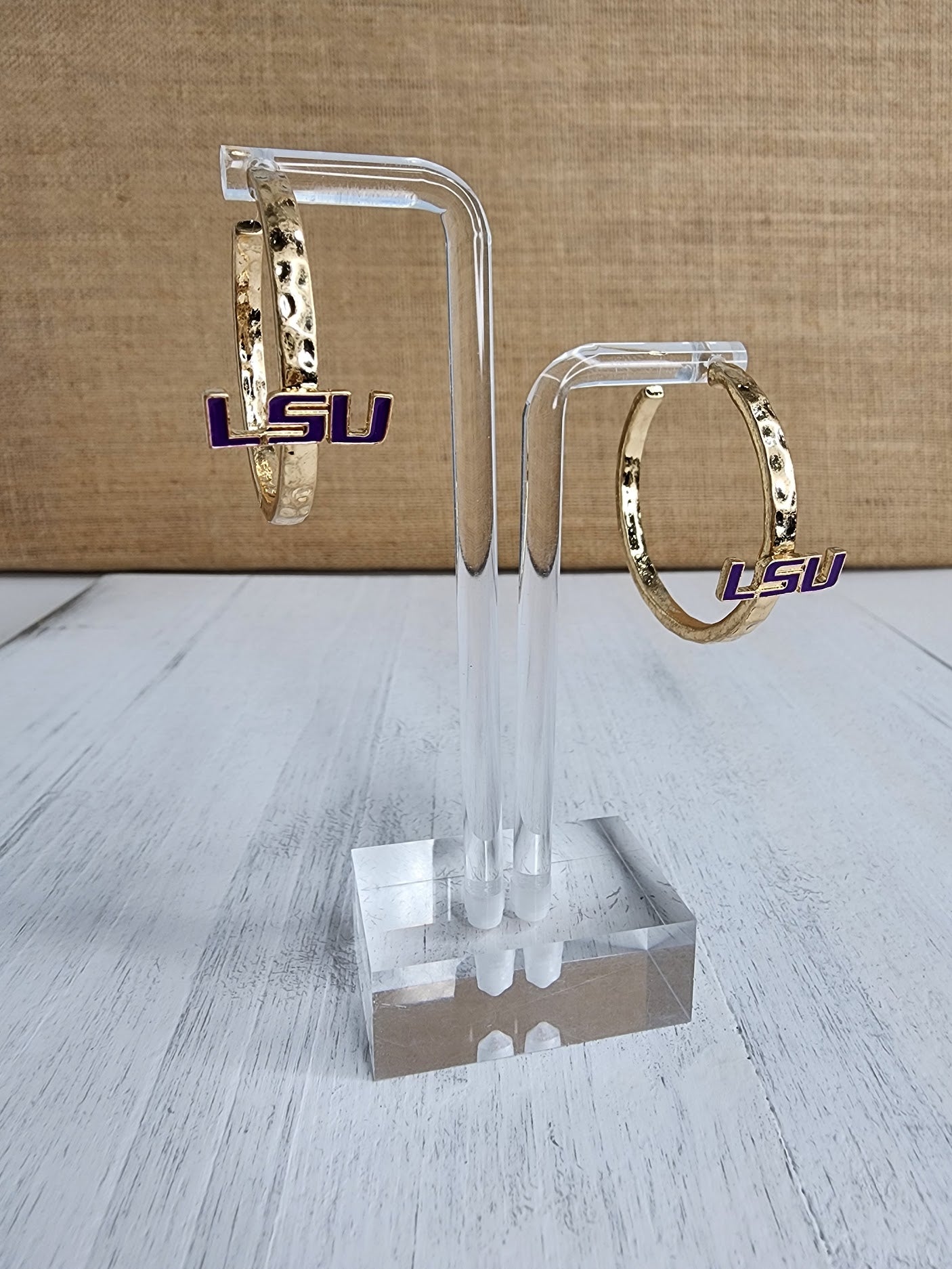 Lsu Tigers Enamel Logo Hoop Earrings