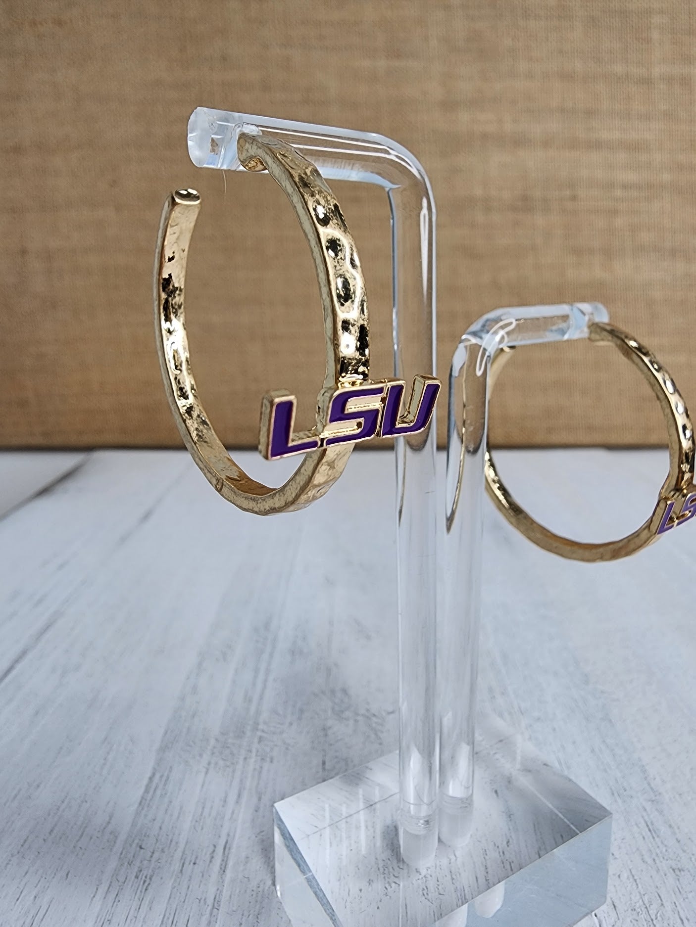 Lsu Tigers Enamel Logo Hoop Earrings