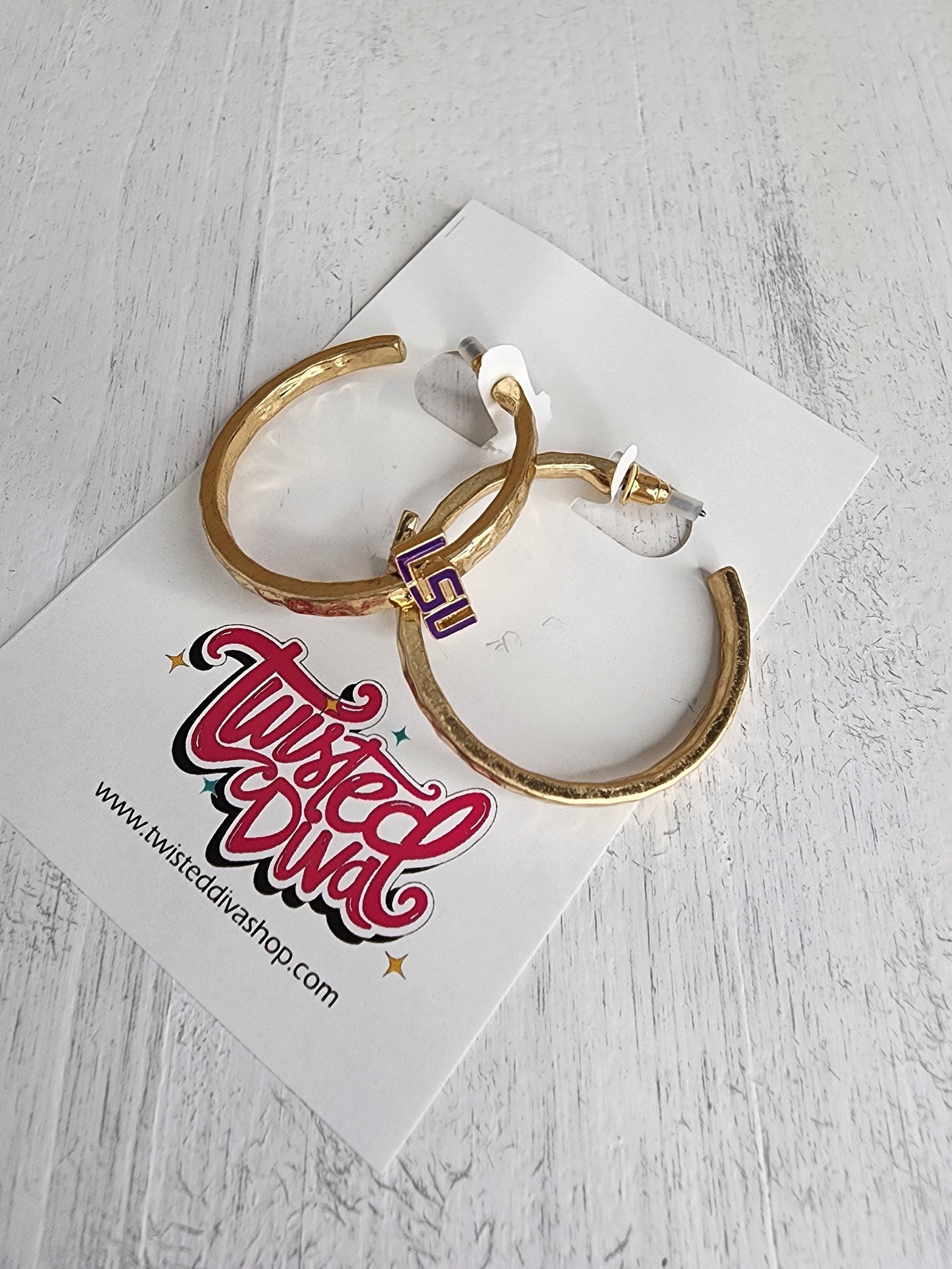 Lsu Tigers Enamel Logo Hoop Earrings