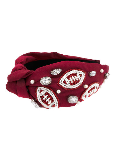Football Maroon & White Headband