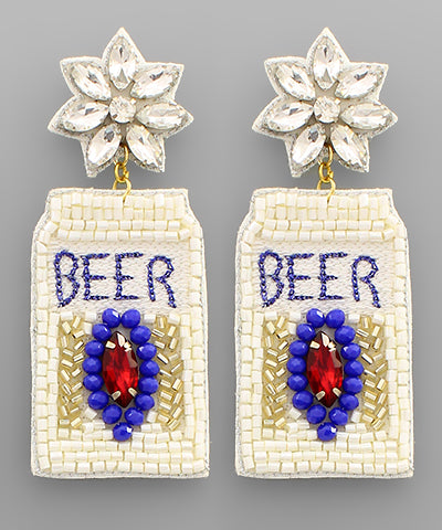 Beer Babe Beaded Earrings