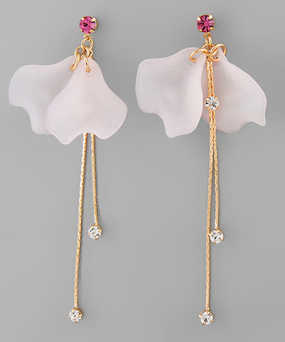 Petals & Snake Chain Drop Earrings