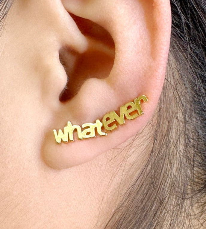 WHATEVER Gold Dipped Stud Earrings