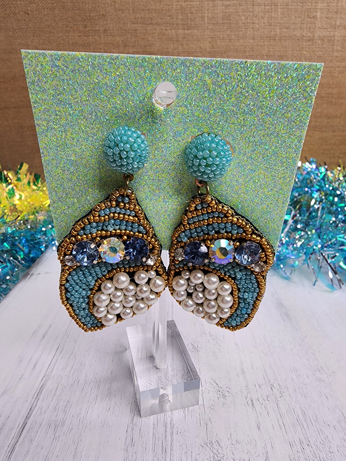 Conch Shell Beaded Earrings