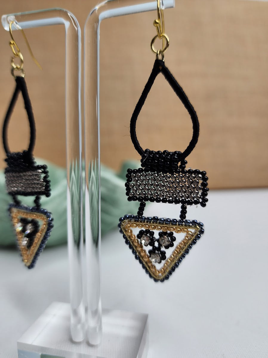 Too Hip to be a Square Earrings • Black