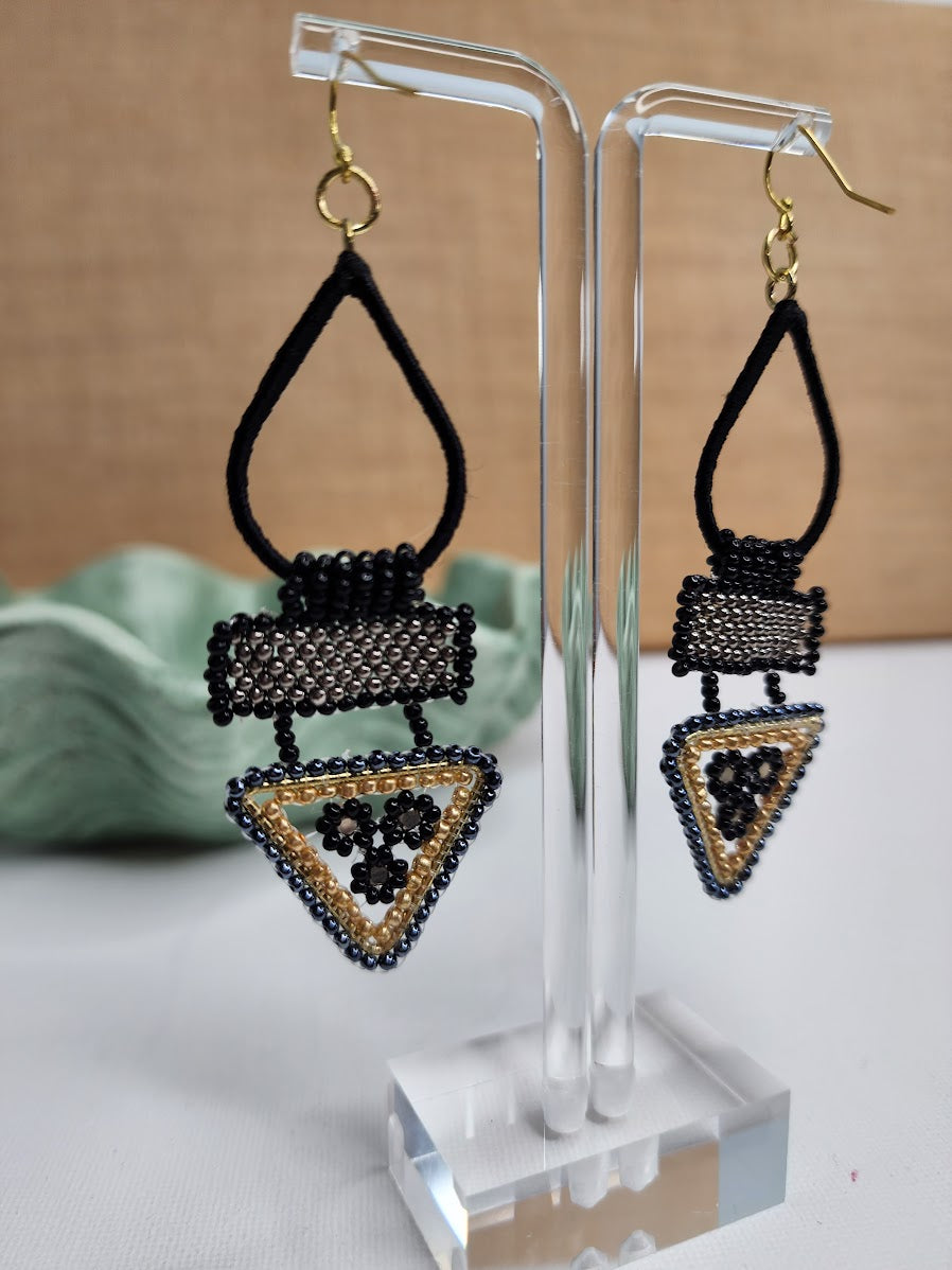 Too Hip to be a Square Earrings • Black