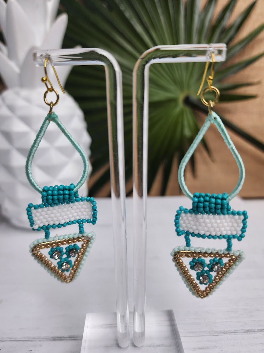 Too Hip to be a Square Earrings • Turquoise
