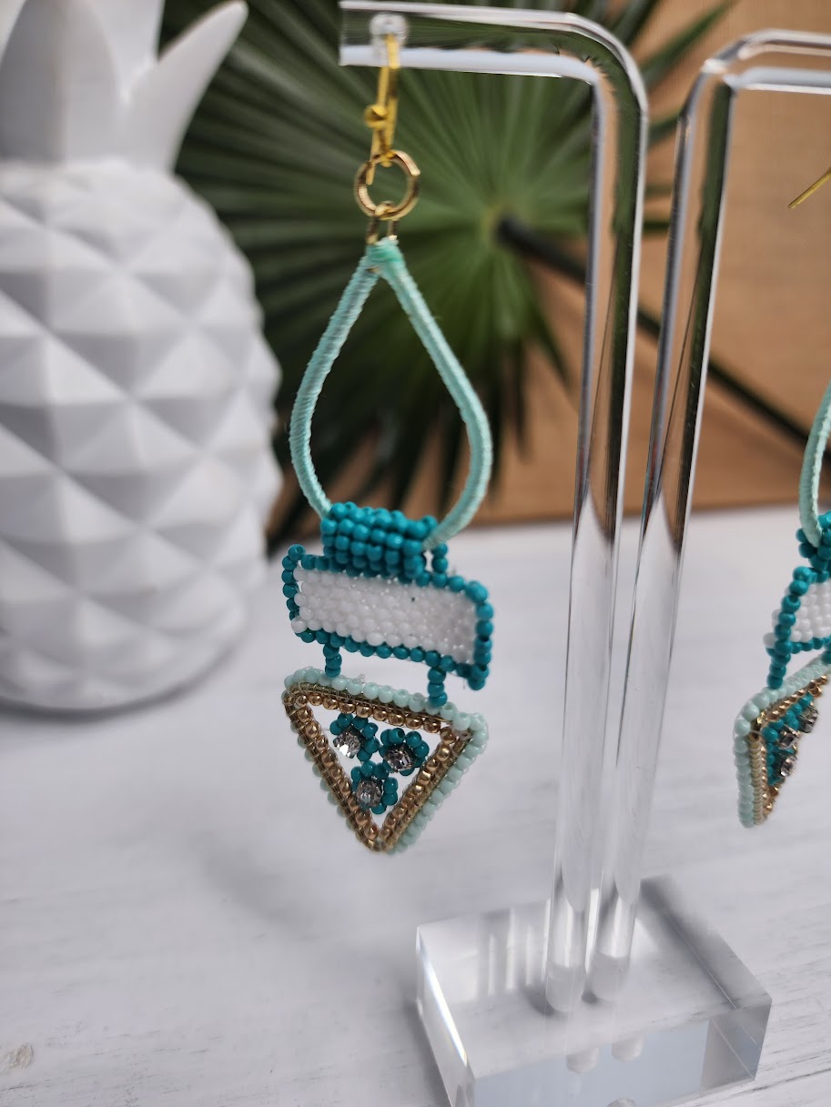 Too Hip to be a Square Earrings • Turquoise