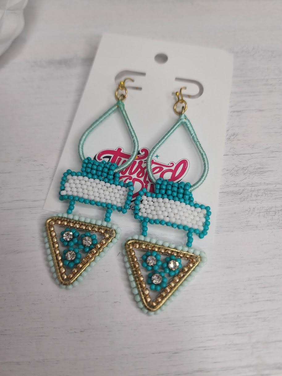 Too Hip to be a Square Earrings • Turquoise