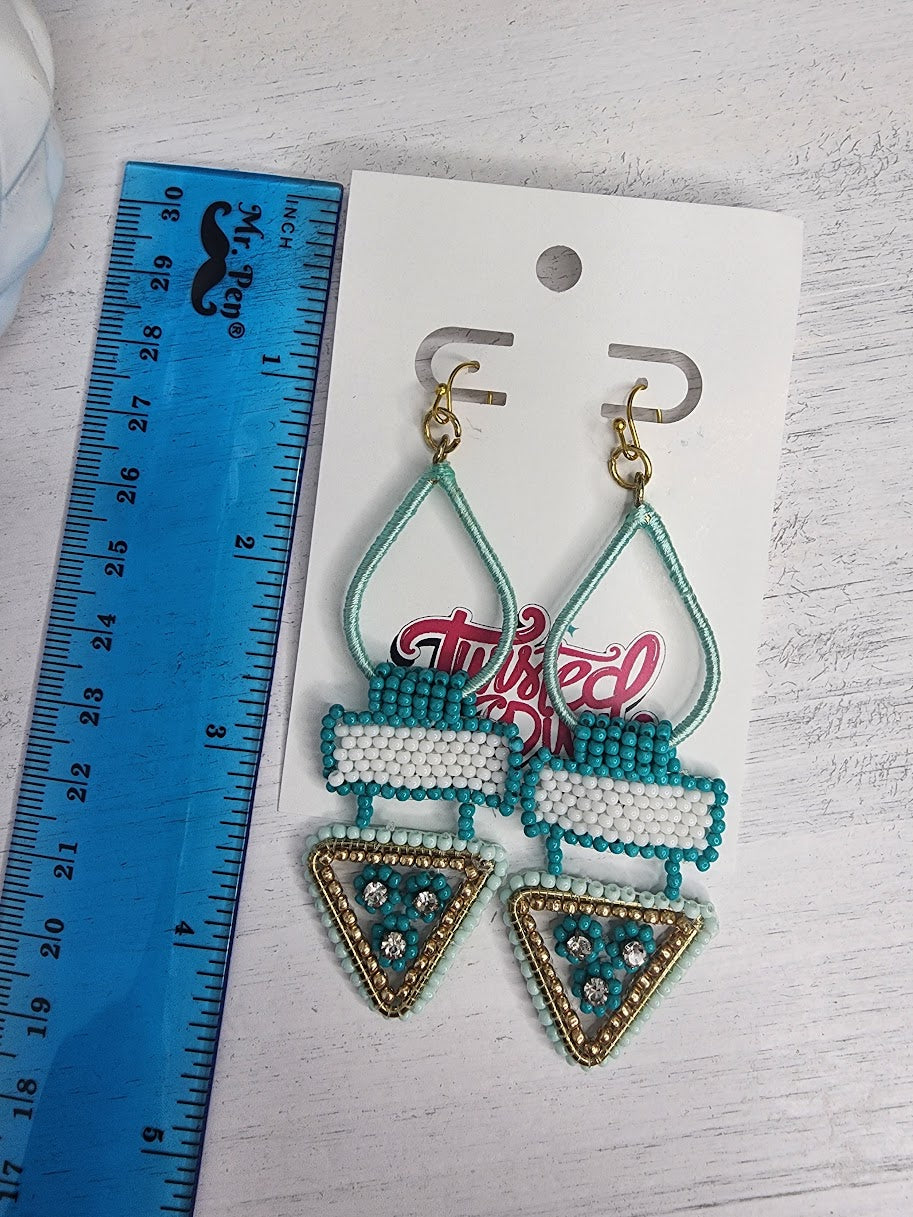 Too Hip to be a Square Earrings • Turquoise