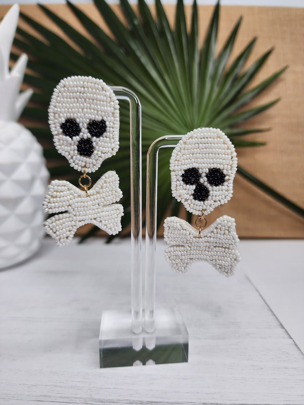 Jolly Roger Beaded Earrings