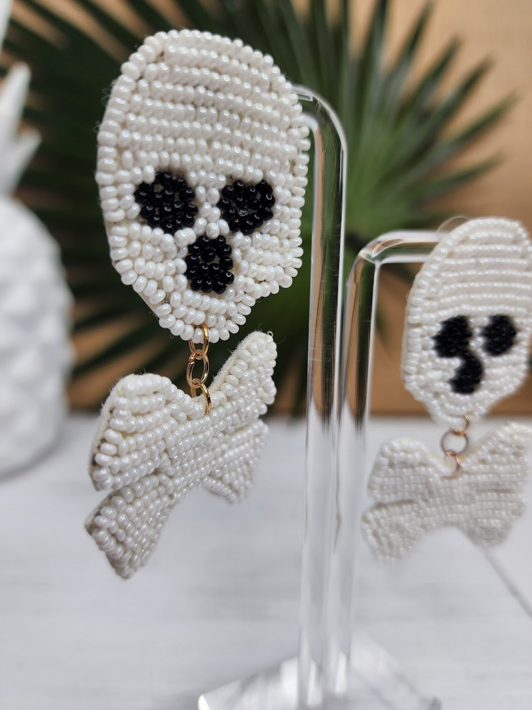 Jolly Roger Beaded Earrings