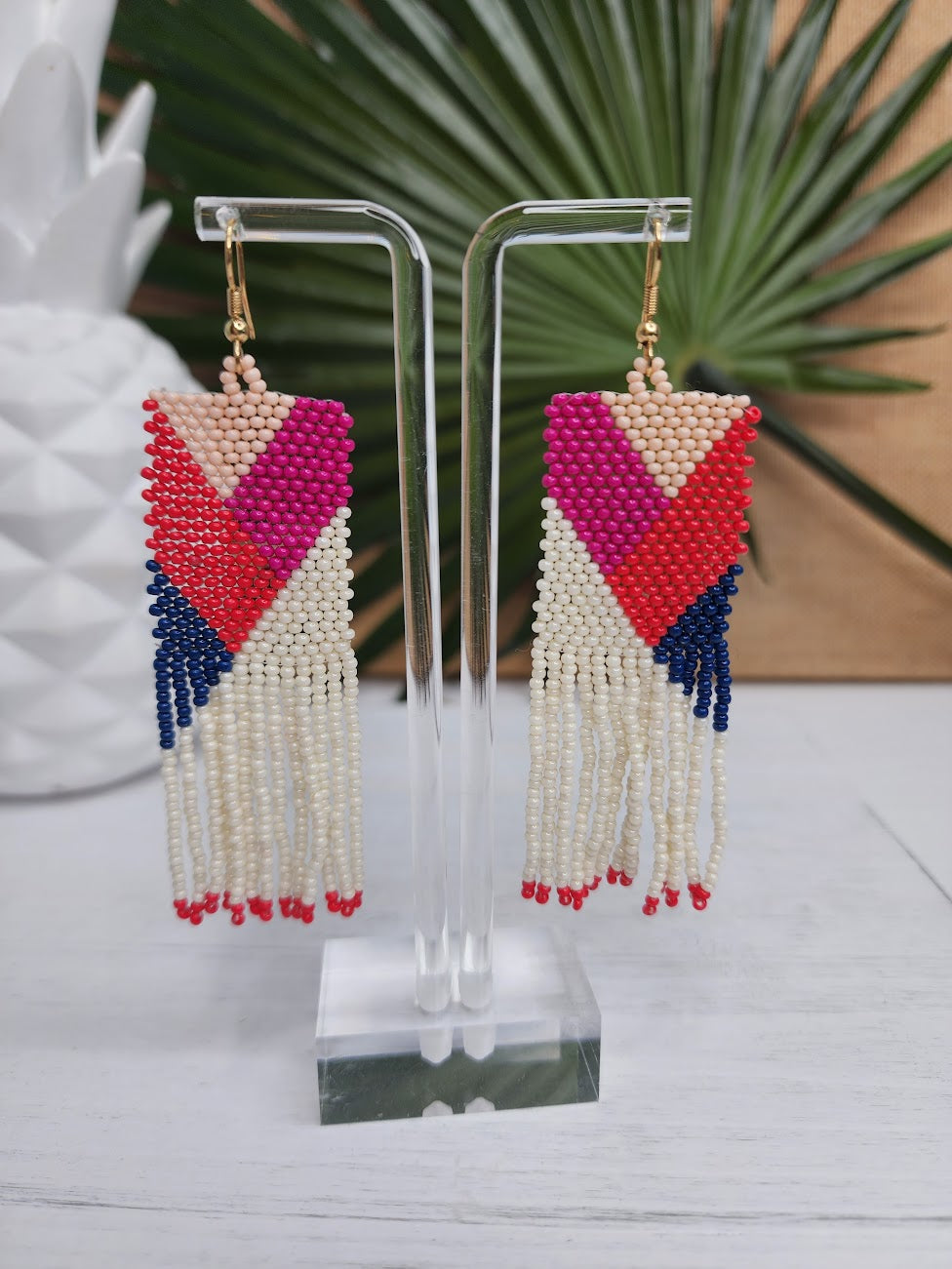 Colorful Square Fringe Earrings