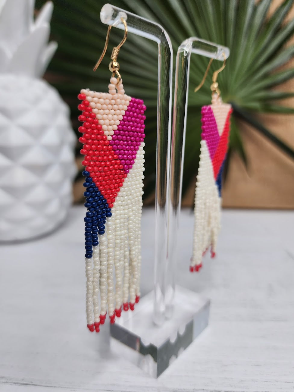 Colorful Square Fringe Earrings