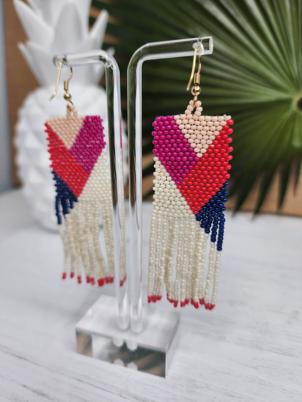 Colorful Square Fringe Earrings