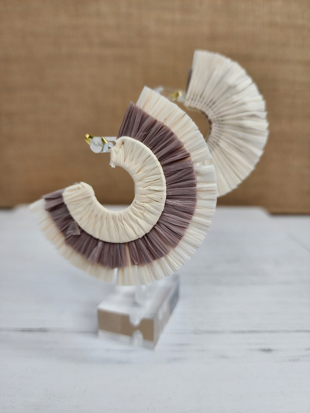 Fan me Under the Palm Trees Earrings in Ivory