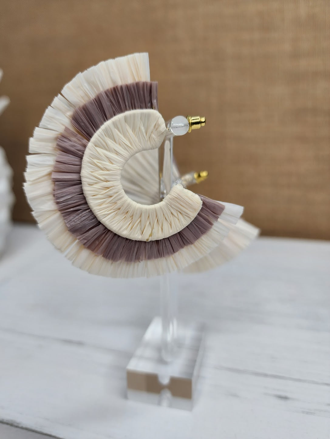 Fan me Under the Palm Trees Earrings in Ivory