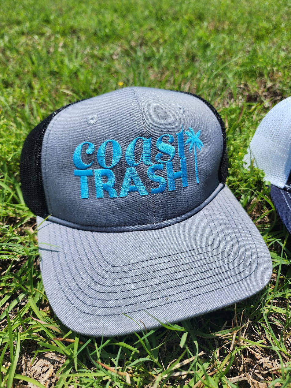 Coast Trash Trucker Hat - Heather Grey/Black