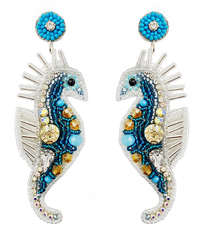 Beaded Sea Horse Earrings