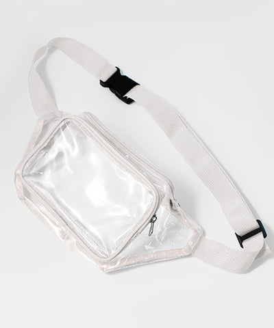 Clear Crossbody Chest Bag or Fanny Pack - White