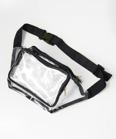 Clear Crossbody Chest Bag or Fanny Pack - Black