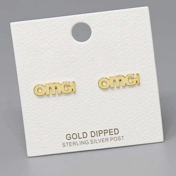 OMG! Gold Dipped Stud Earrings
