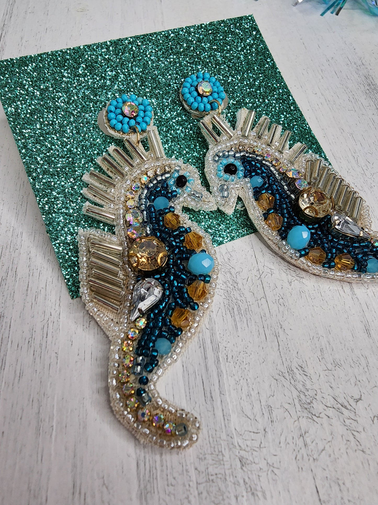 Beaded Sea Horse Earrings