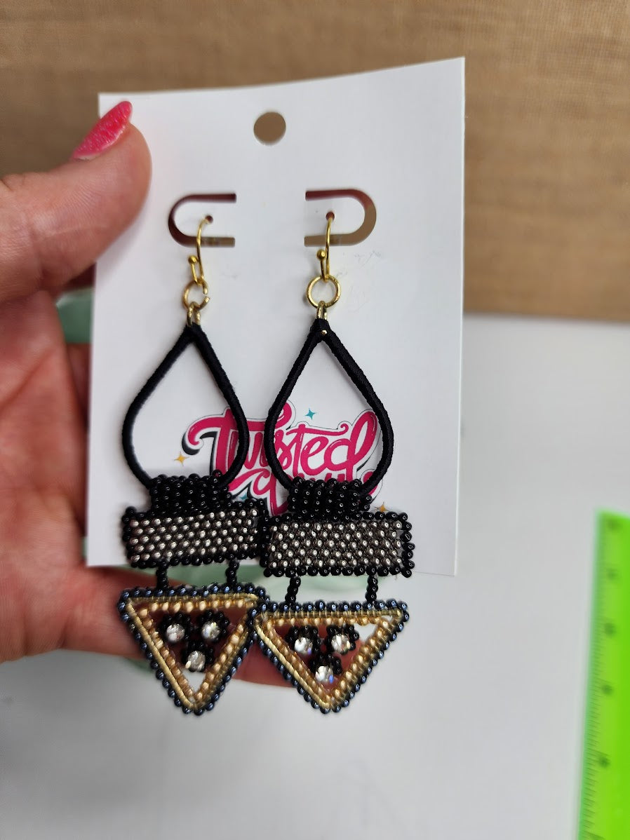 Too Hip to be a Square Earrings • Black