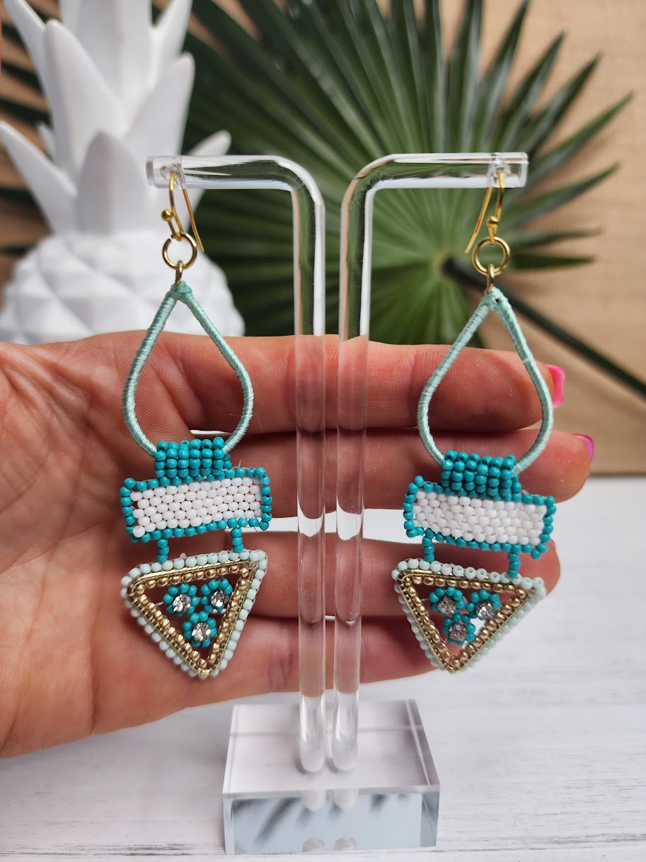 Too Hip to be a Square Earrings • Turquoise