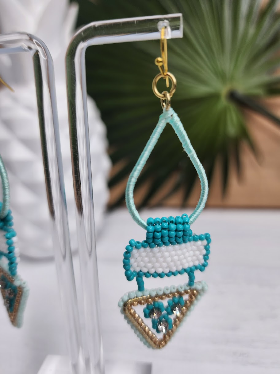 Too Hip to be a Square Earrings • Turquoise