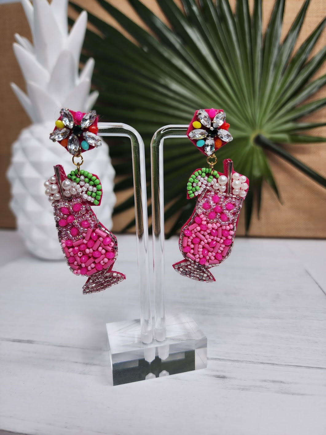 Bottoms Up Pink Earrings