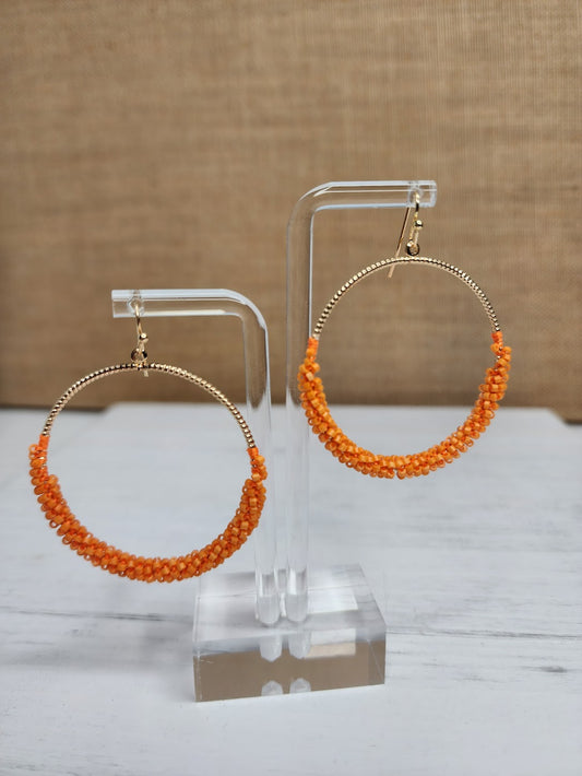 Hoop There It Is Earrings in Orange