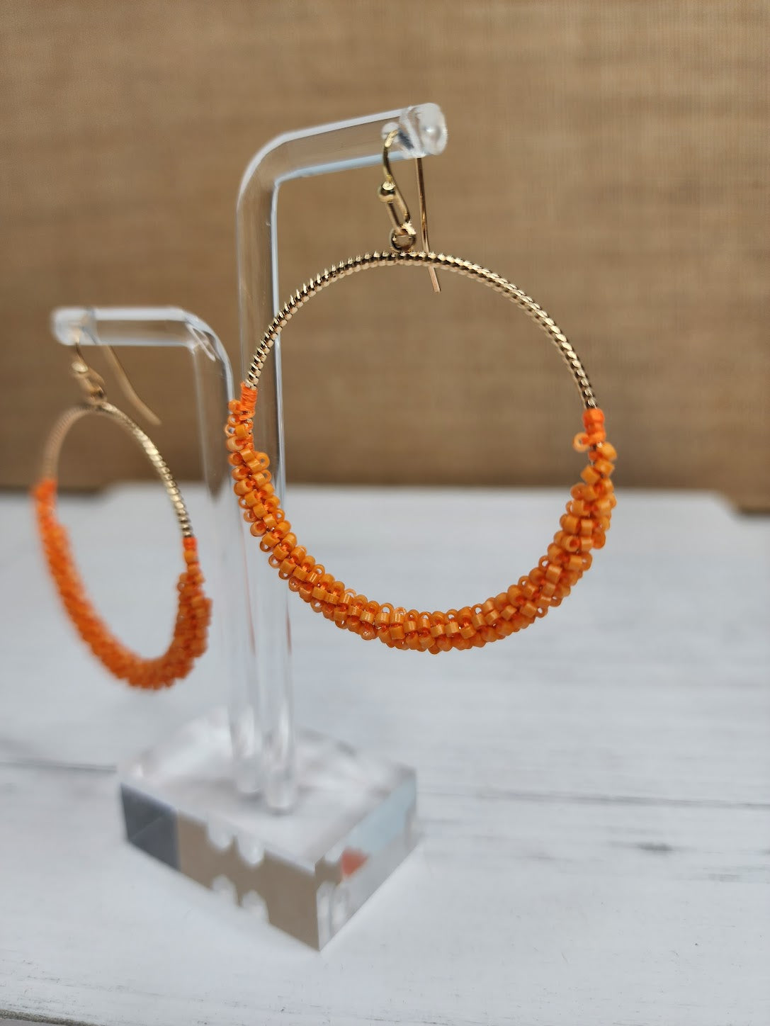 Hoop There It Is Earrings in Orange